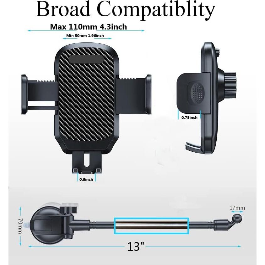 Soporte para Teléfono Móvil en el Coche Ywecan Brazo Flexible 33cm