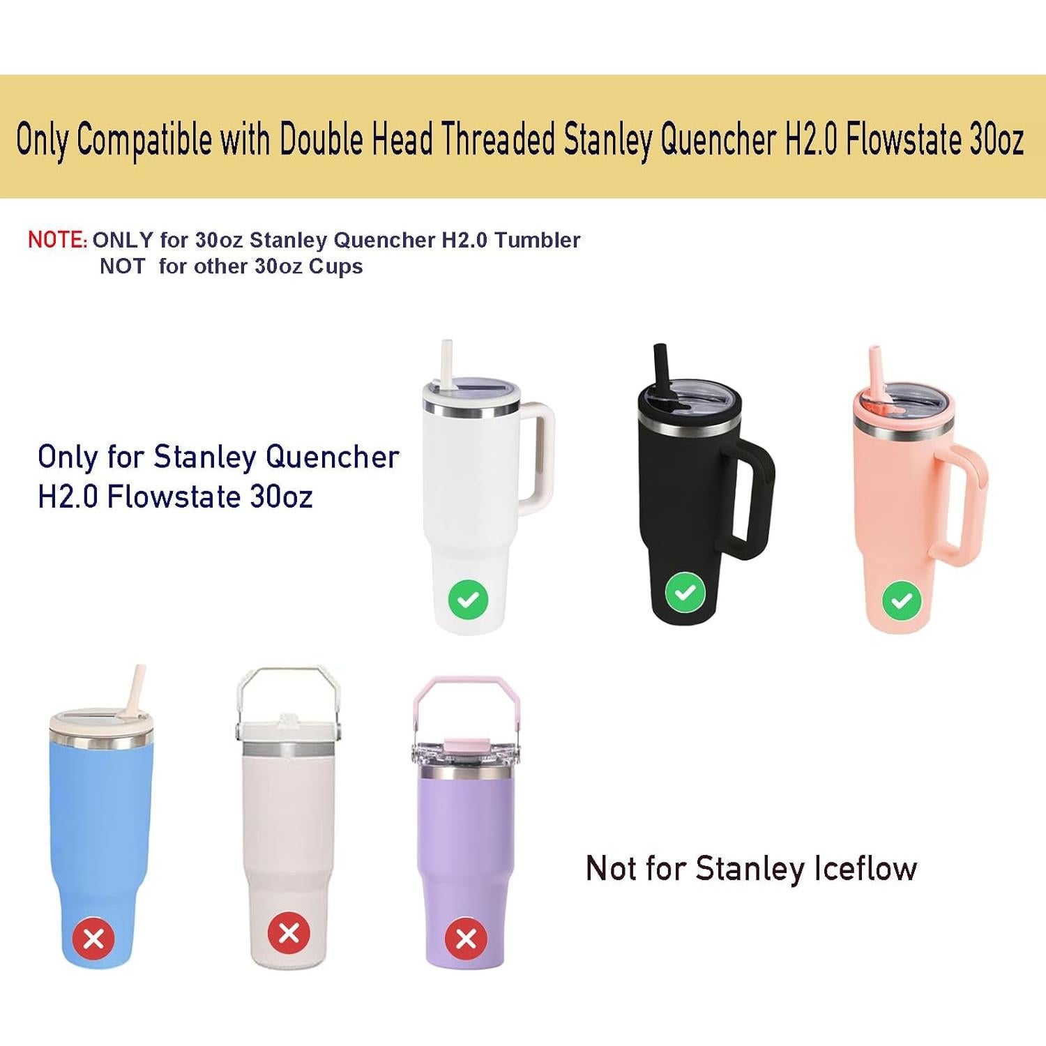 Paquete de 2 tapas de paja Tazanma para vaso 30 oz a prueba de fugas