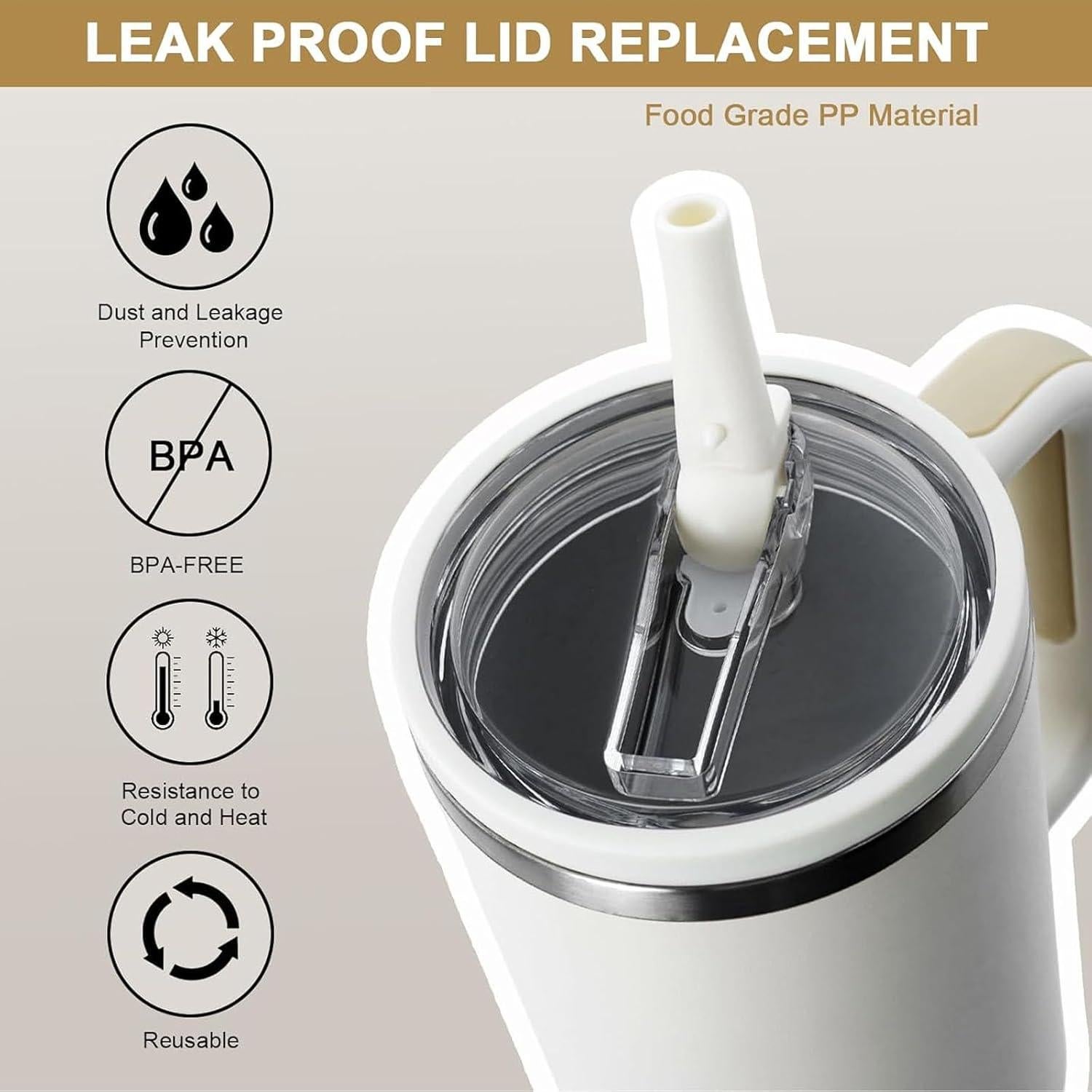 Paquete de 2 tapas de paja Tazanma para vaso 30 oz a prueba de fugas