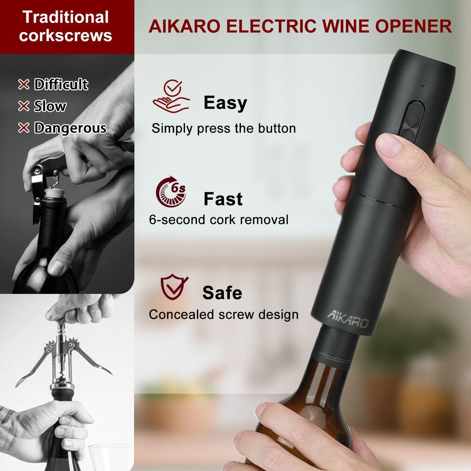 Abridor de Botellas de Vino Eléctrico AIKARO Recargable