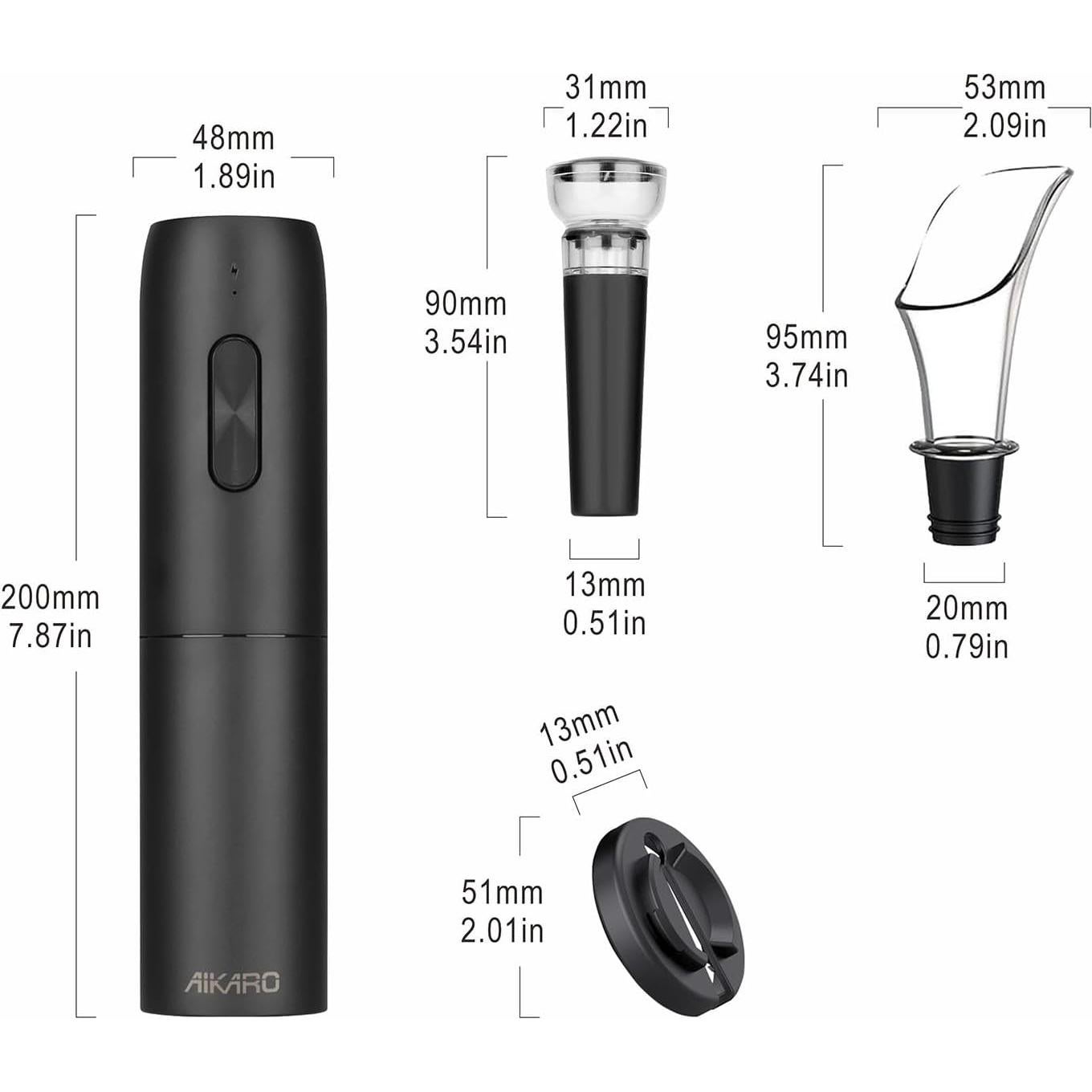 Abridor de Botellas de Vino Eléctrico AIKARO Recargable