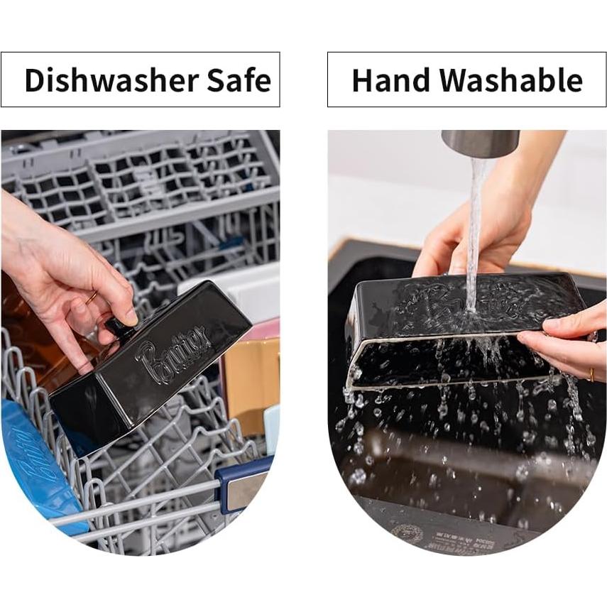 Plato de Mantequilla con Tapa y Cuchillo TEATALK 21.96 cm Negro