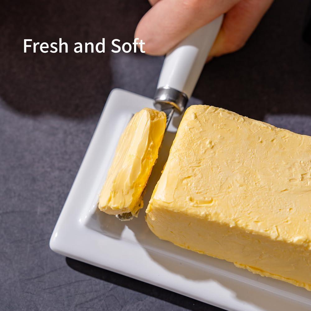 Plato de Mantequilla con Tapa y Cuchillo TEATALK 21.96 cm Negro