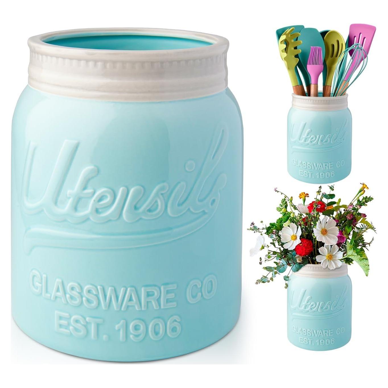 Tarro Organizador de Utensilios Comfify Azul 17.1 cm