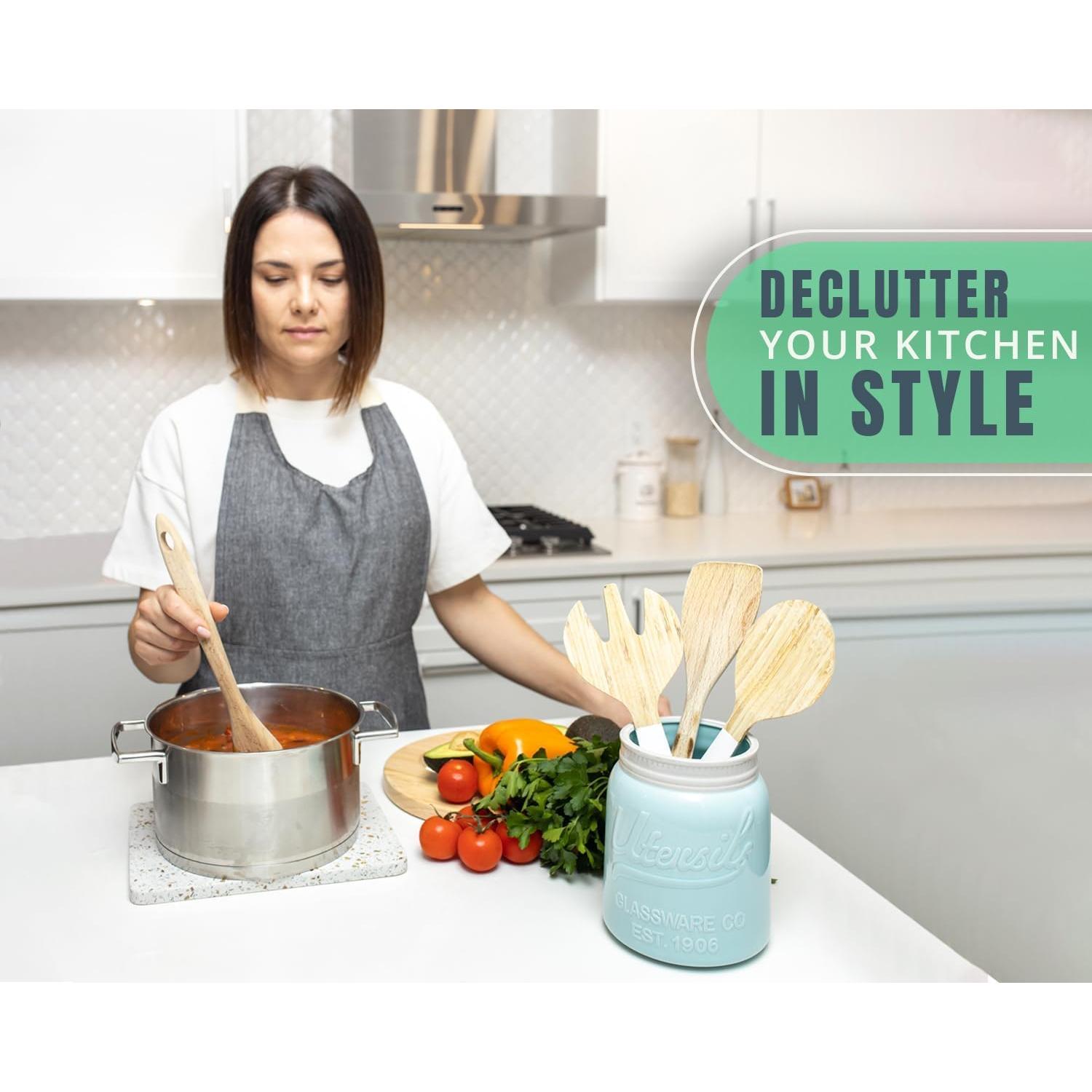 Tarro Organizador de Utensilios Comfify Azul 17.1 cm