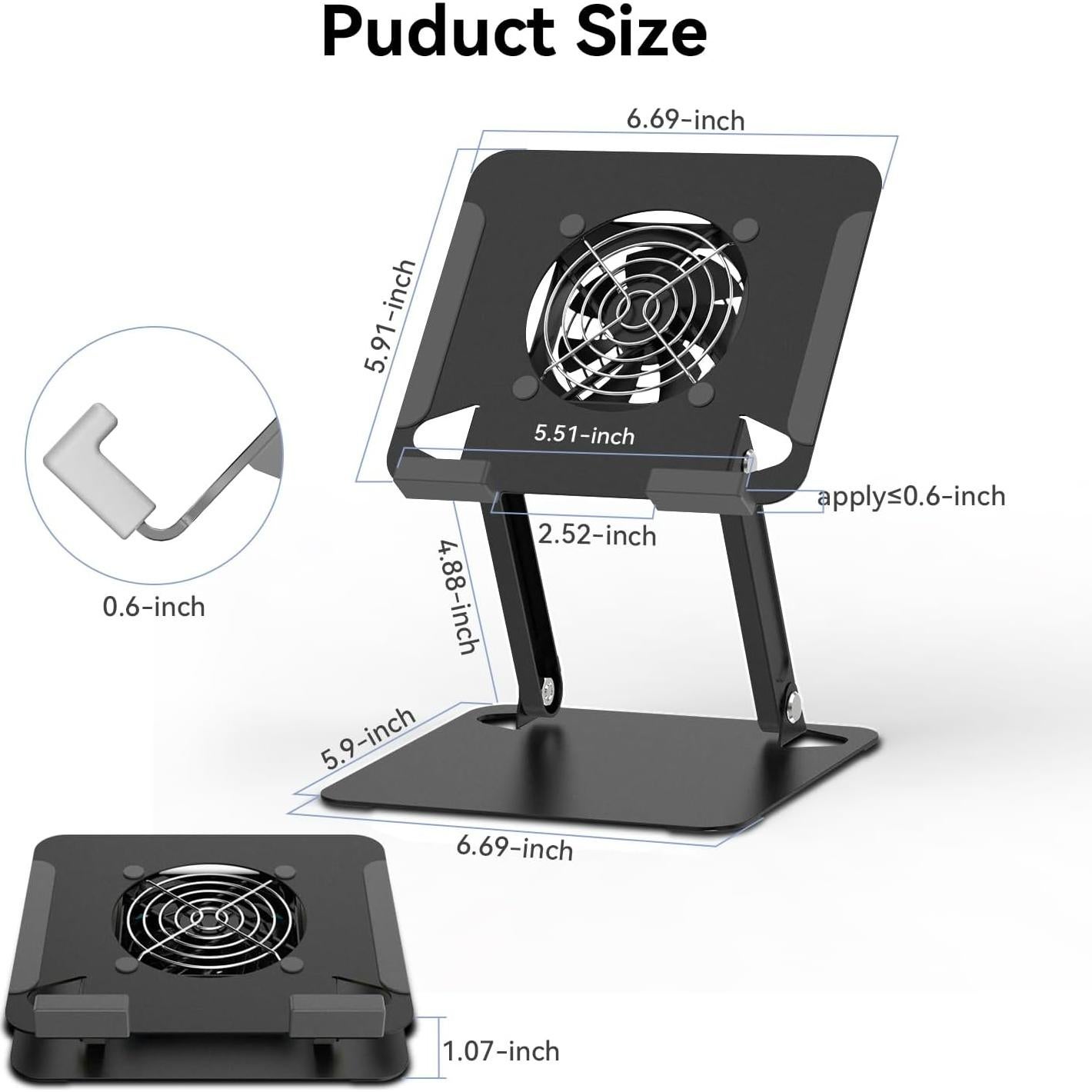 KABCON Soporte Enfriador para Tabletas y Laptops hasta 33 cm