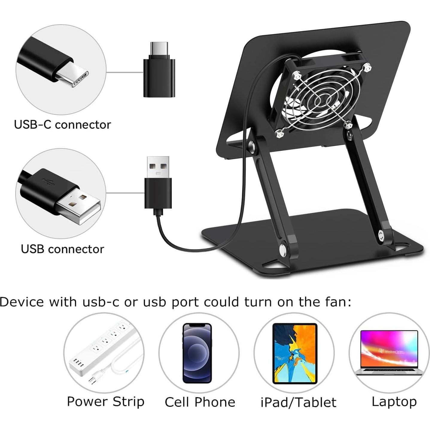 KABCON Soporte Enfriador para Tabletas y Laptops hasta 33 cm