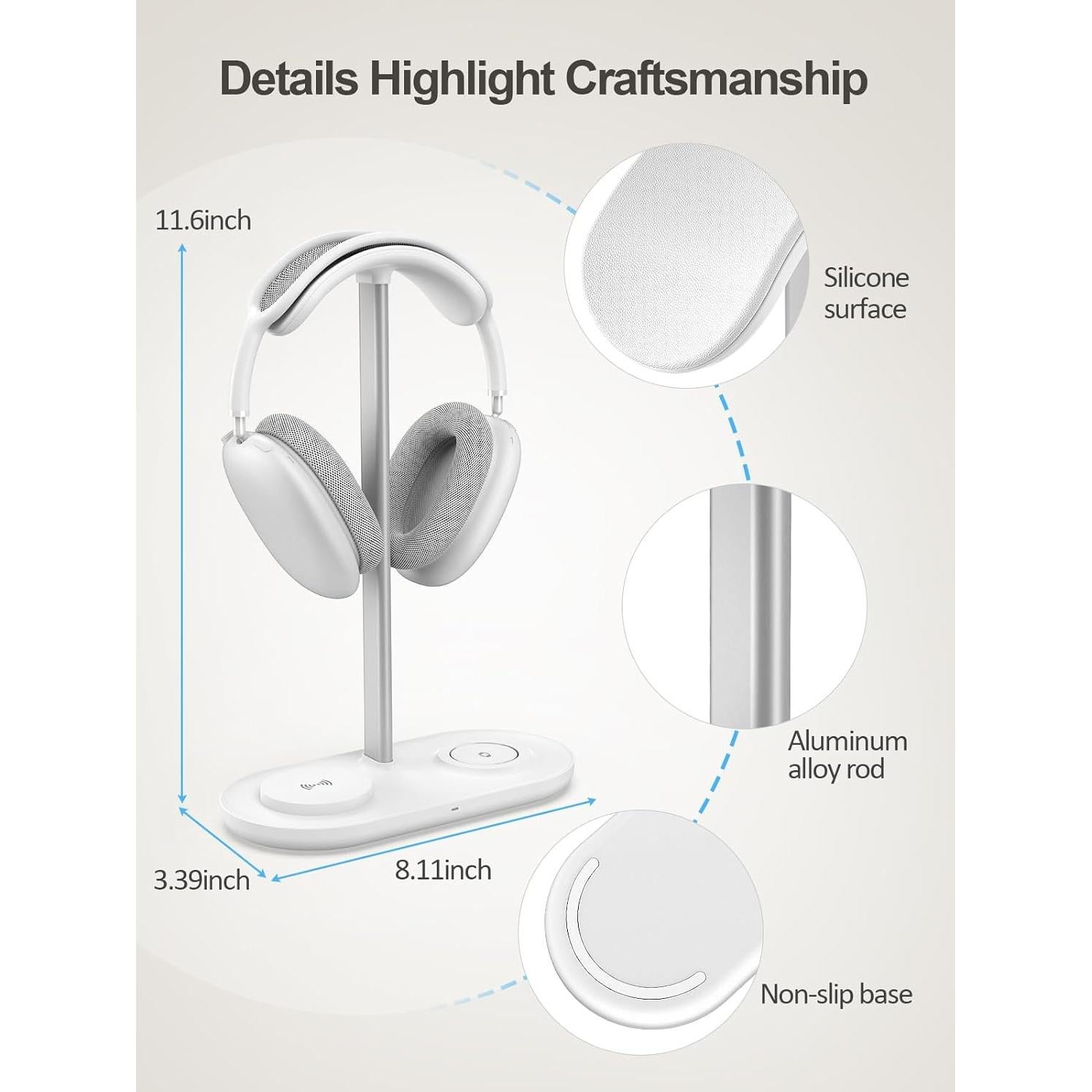 Soporte para Auriculares 5 en 1 TopMade con Carga Inalámbrica