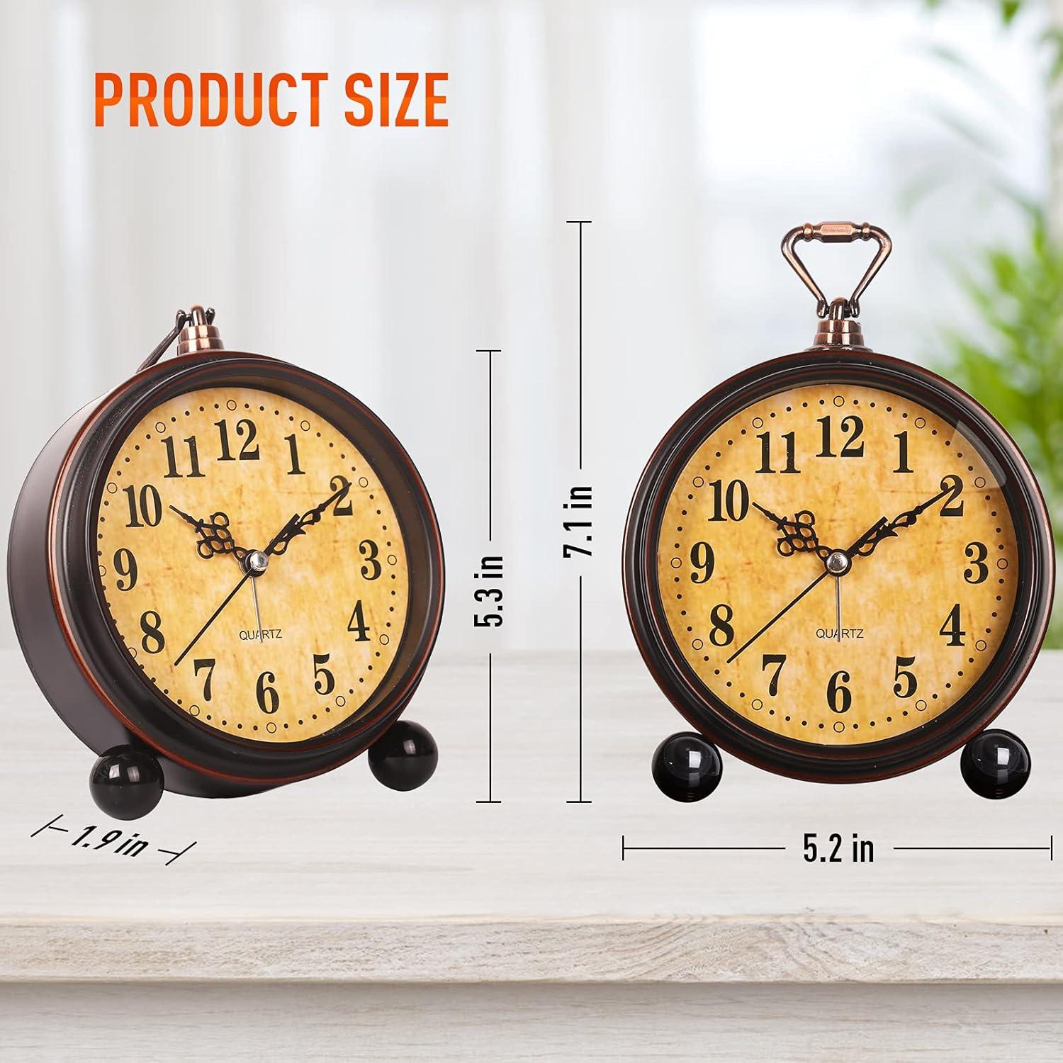 Reloj Despertador Analógico RODH Vintage Silencioso con Luz