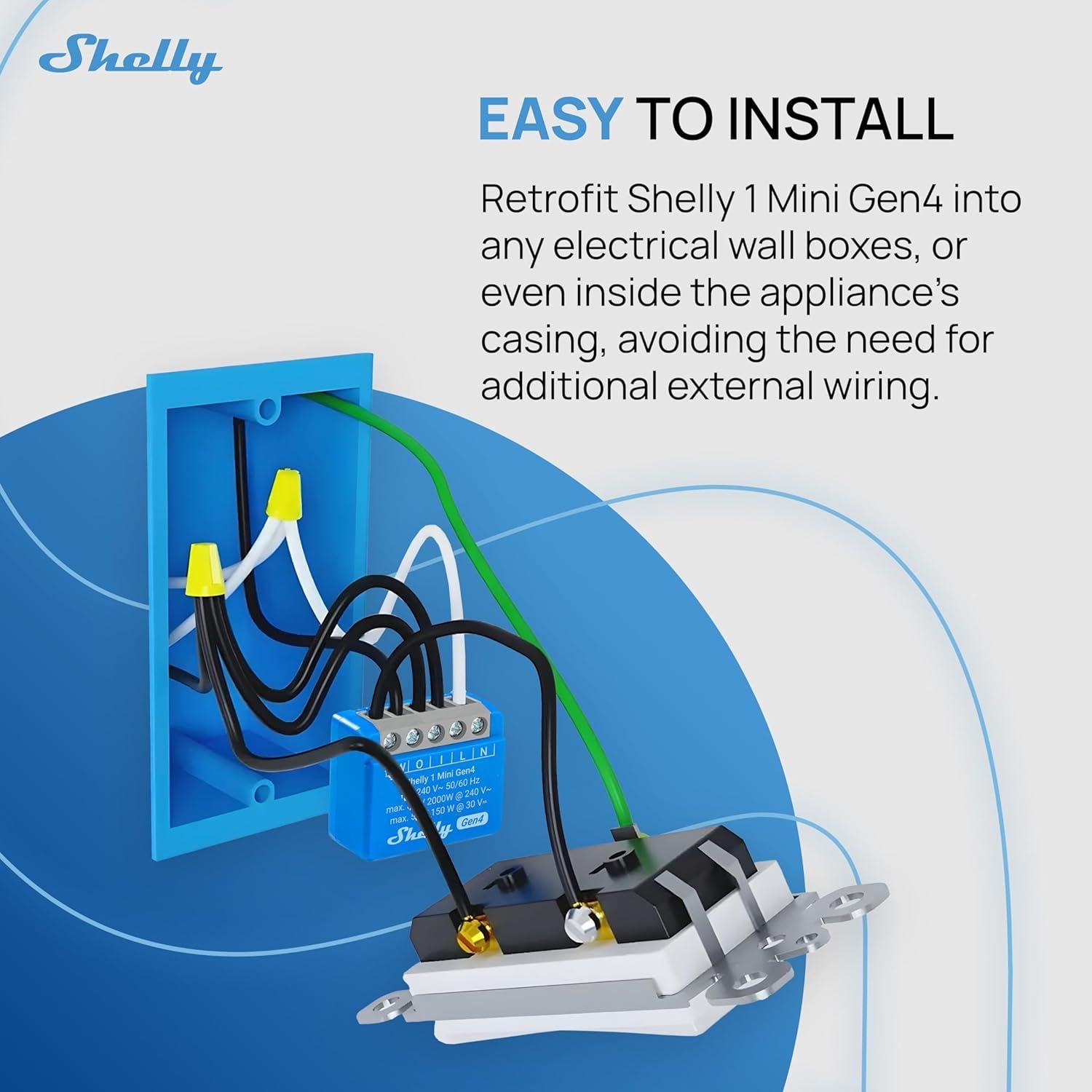Interruptor Inteligente Shelly 1 Mini Gen4 | Wi-Fi, Zigbee, 8A