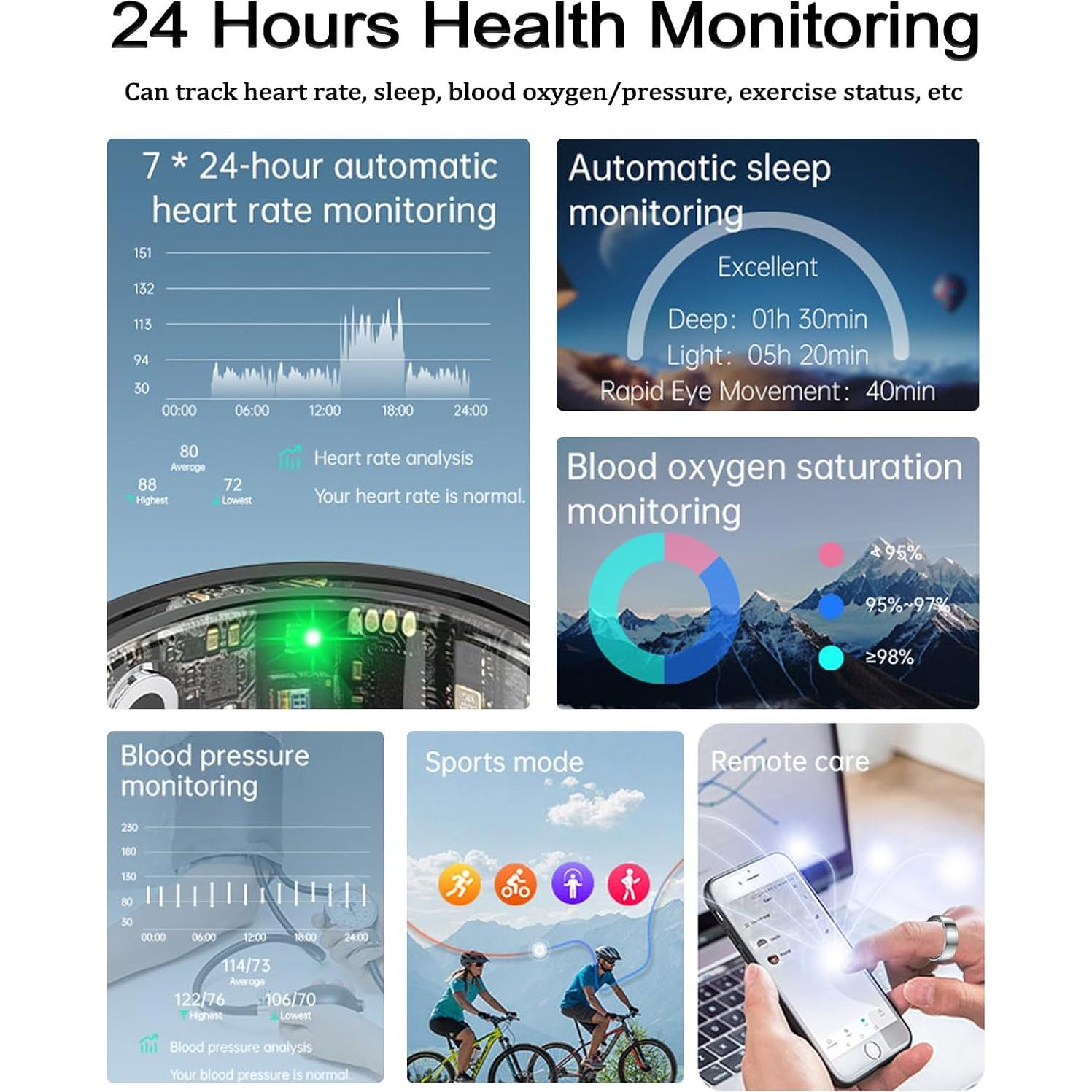 Anillo Inteligente de Salud POYIPI R1000 Impermeable IP68