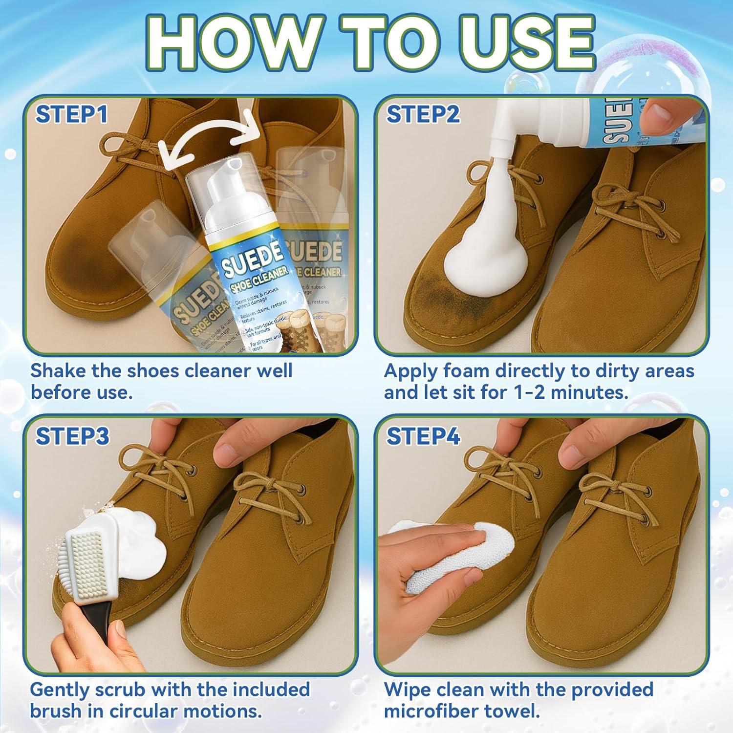 Kit Limpiador de Zapatos Suede AstraVox 200ml con Cepillo y Toalla