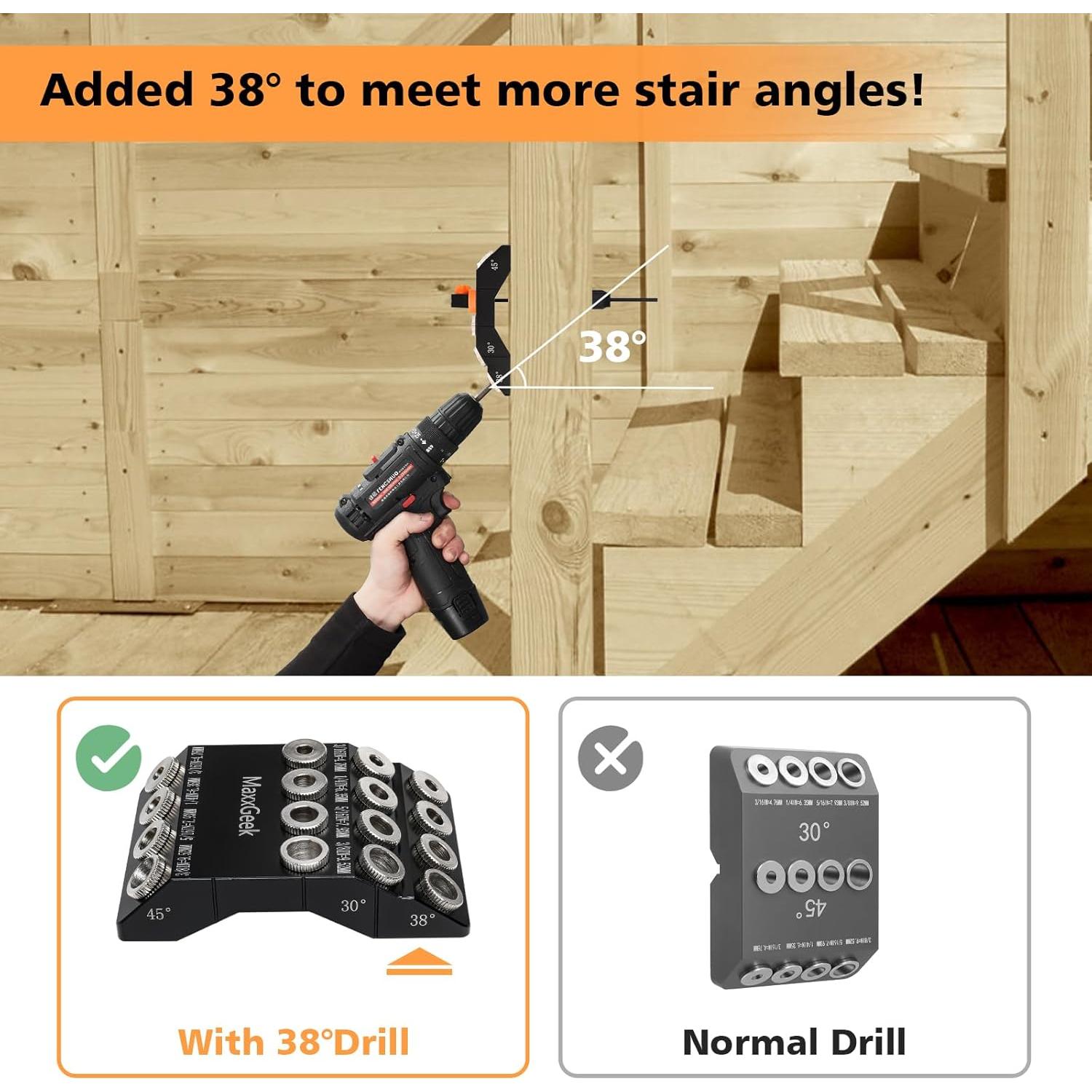 Guía de Taladro Portátil MaxxGeek para Agujeros en Ángulo