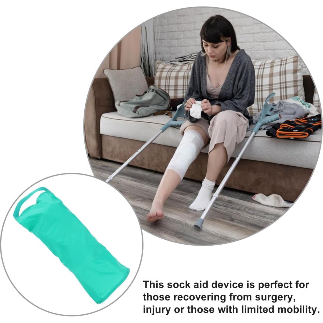 Ayudante de Calcetines OATIPHO Verde 42x18.5cm para Ancianos