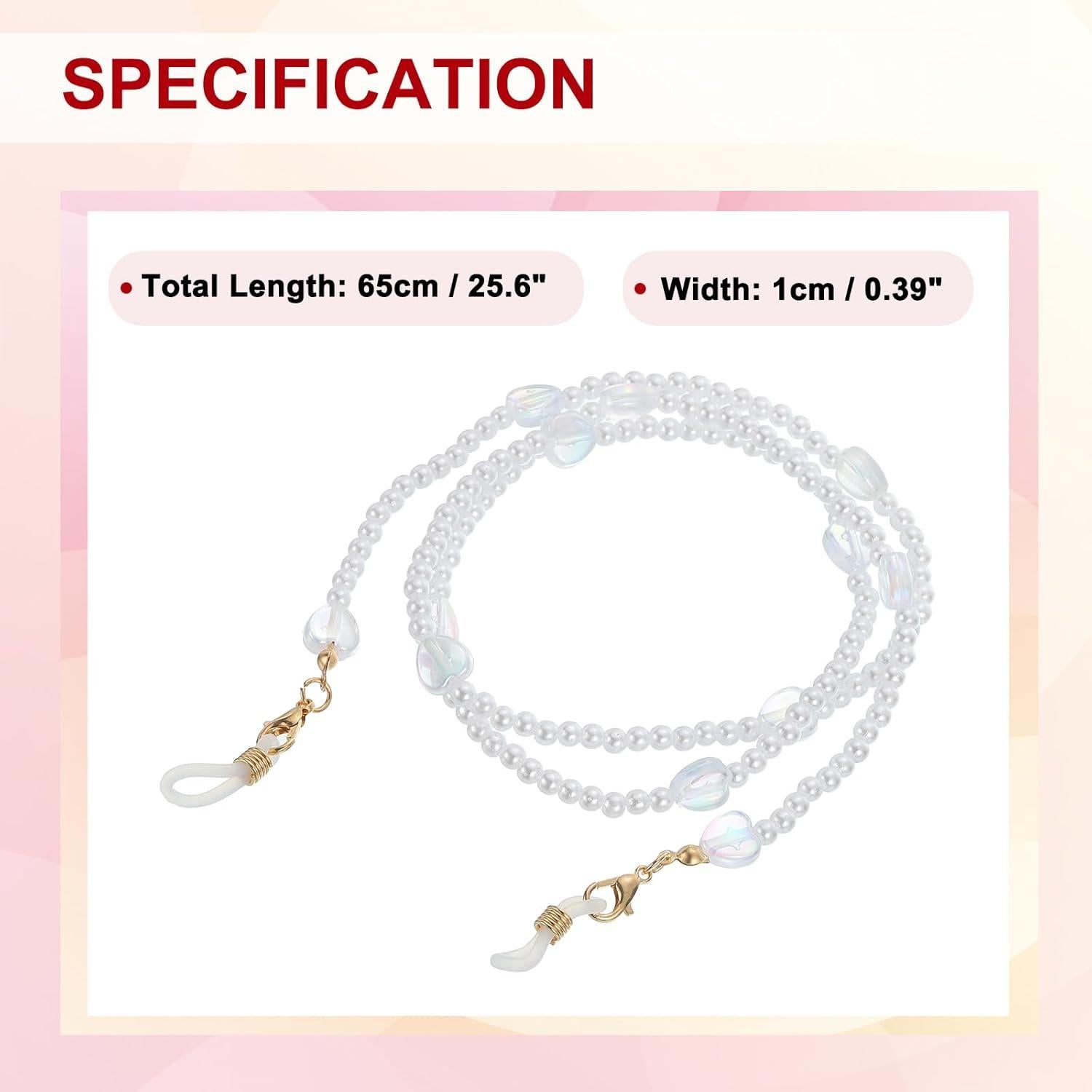 Cadena de Gafas uxcell de Perlas Imitación 65cm para Mujeres