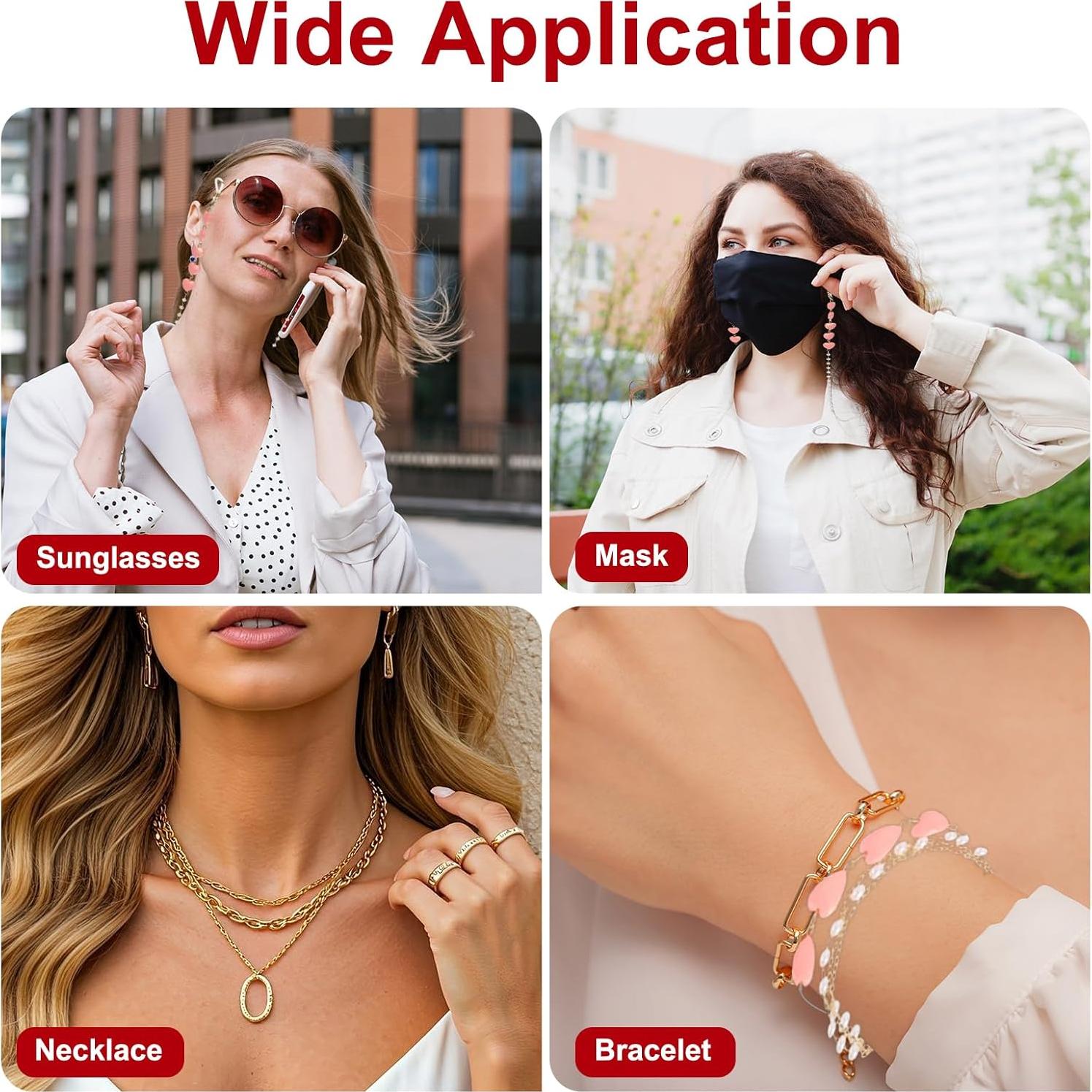 Cadena de Gafas uxcell de Perlas Imitación 65cm para Mujeres