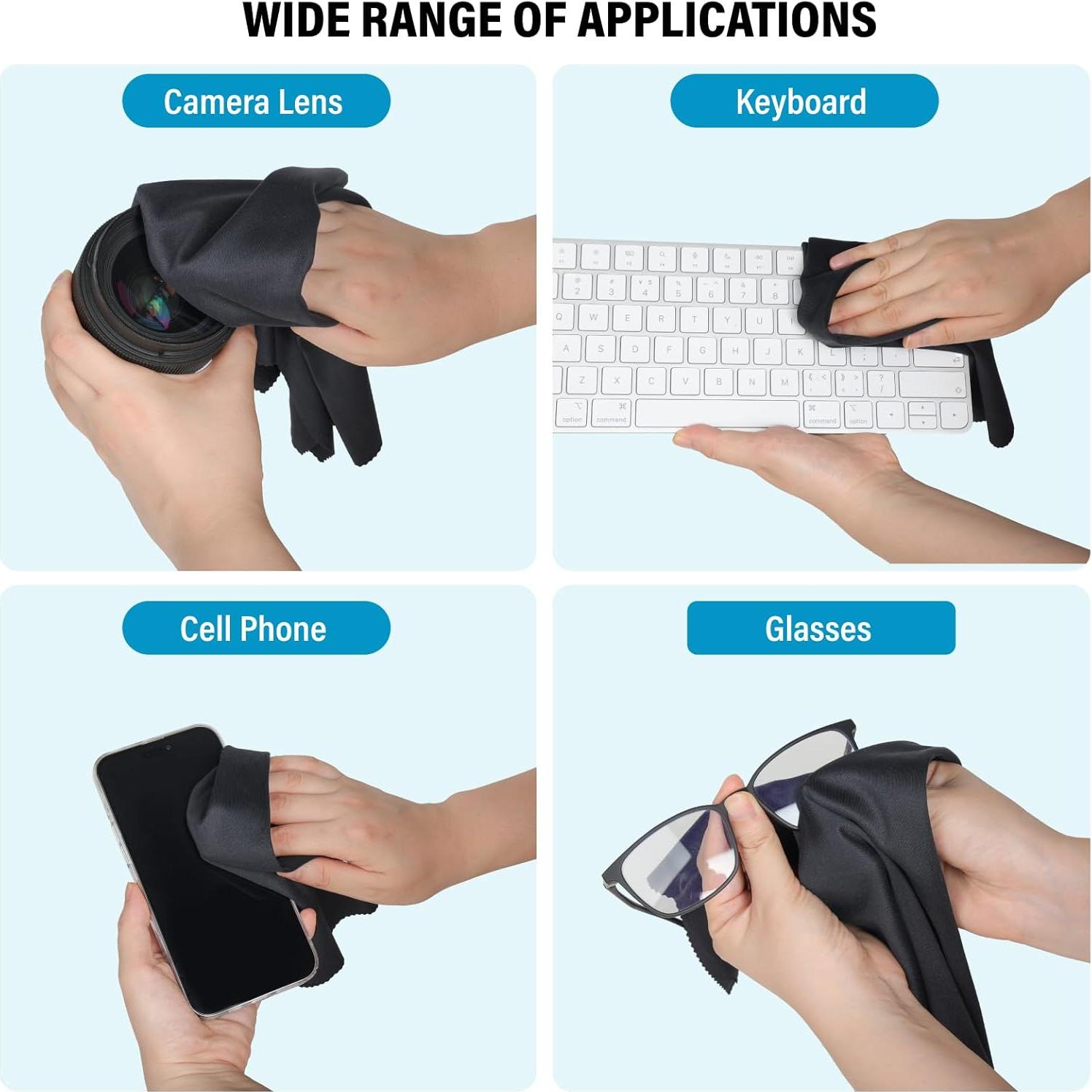 Paño de Microfibra Extra Grande 40x40cm Dhoptical - 2 Pcs