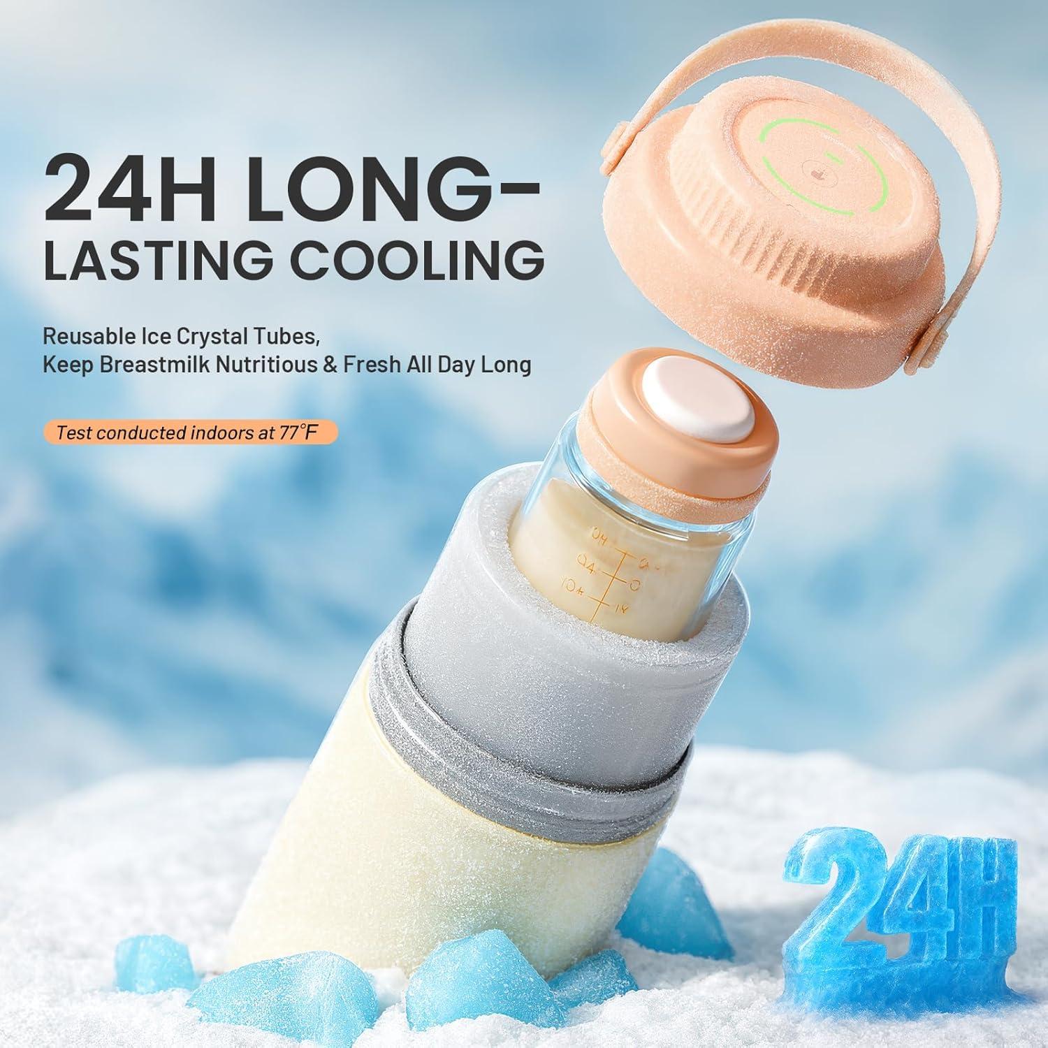 Enfriador de Leche Materna Portátil LUCKBEE 24H 0.47L Rosa