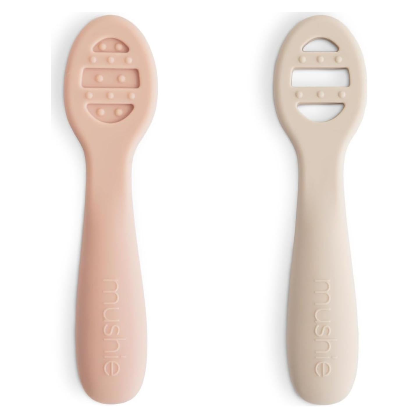 Cucharas de Silicona Mushie para Primera Alimentación - 2 Piezas
