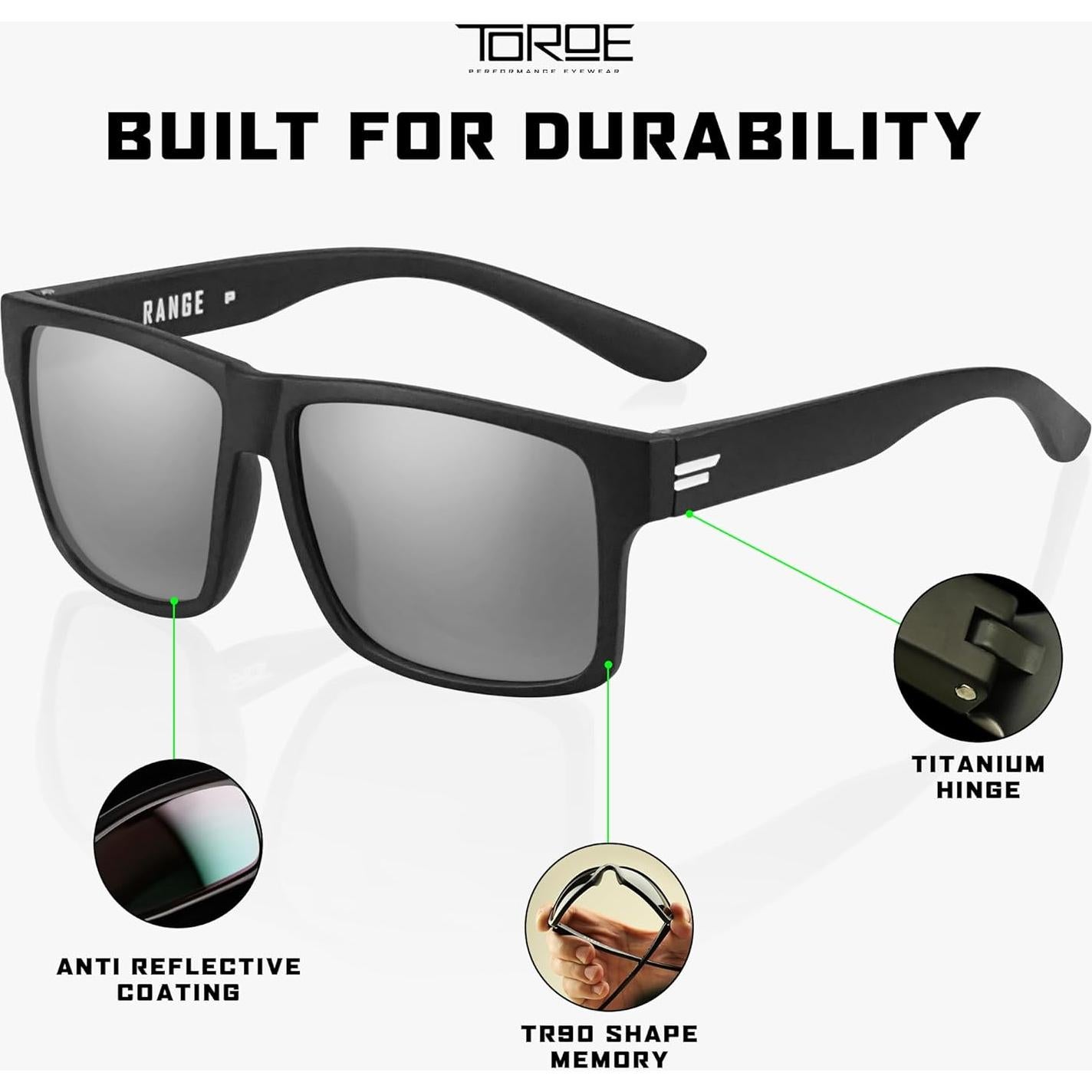 Gafas de Sol Polarizadas TR90 ToroE Classic RANGE - Lentes Irrompibles