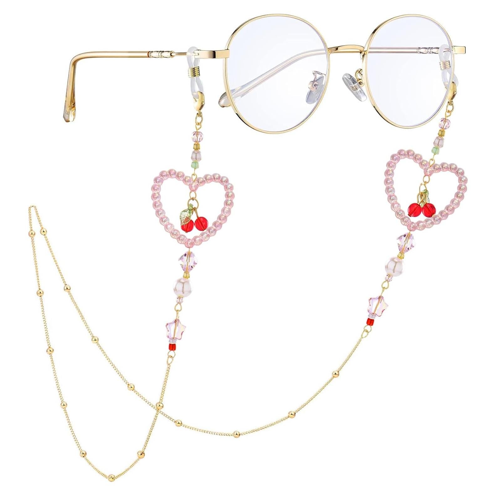 Cadena de Gafas con Perlas Cereza - Soporte Elegante para Mujeres