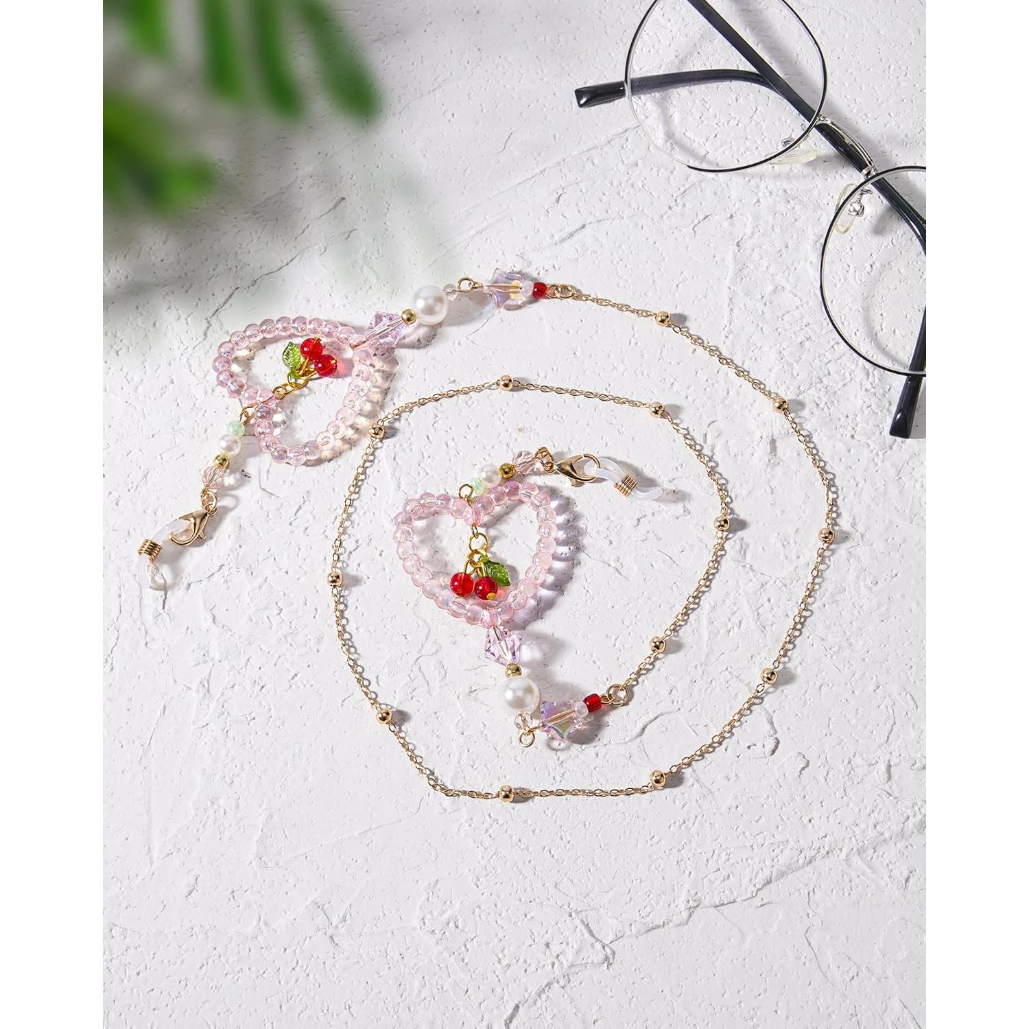 Cadena de Gafas con Perlas Cereza - Soporte Elegante para Mujeres