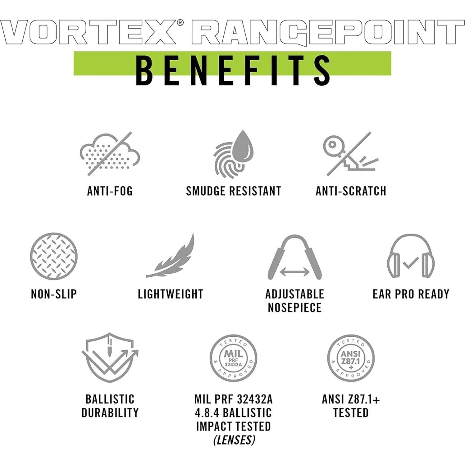 Gafas de Tiro Vortex RangePoint Negro/Transparente