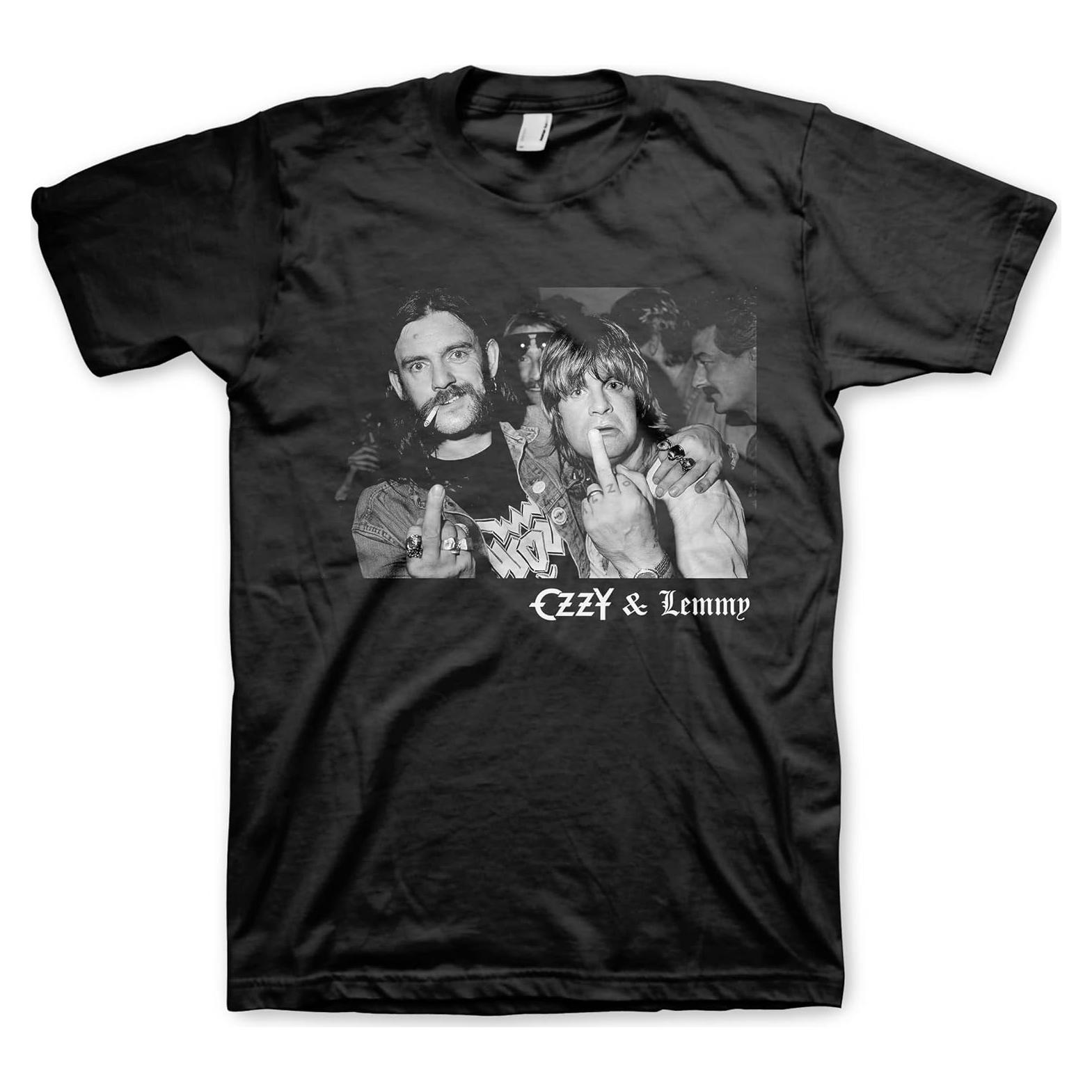 Camiseta Negra de Manga Corta Ozzy & Lemmy para Hombres