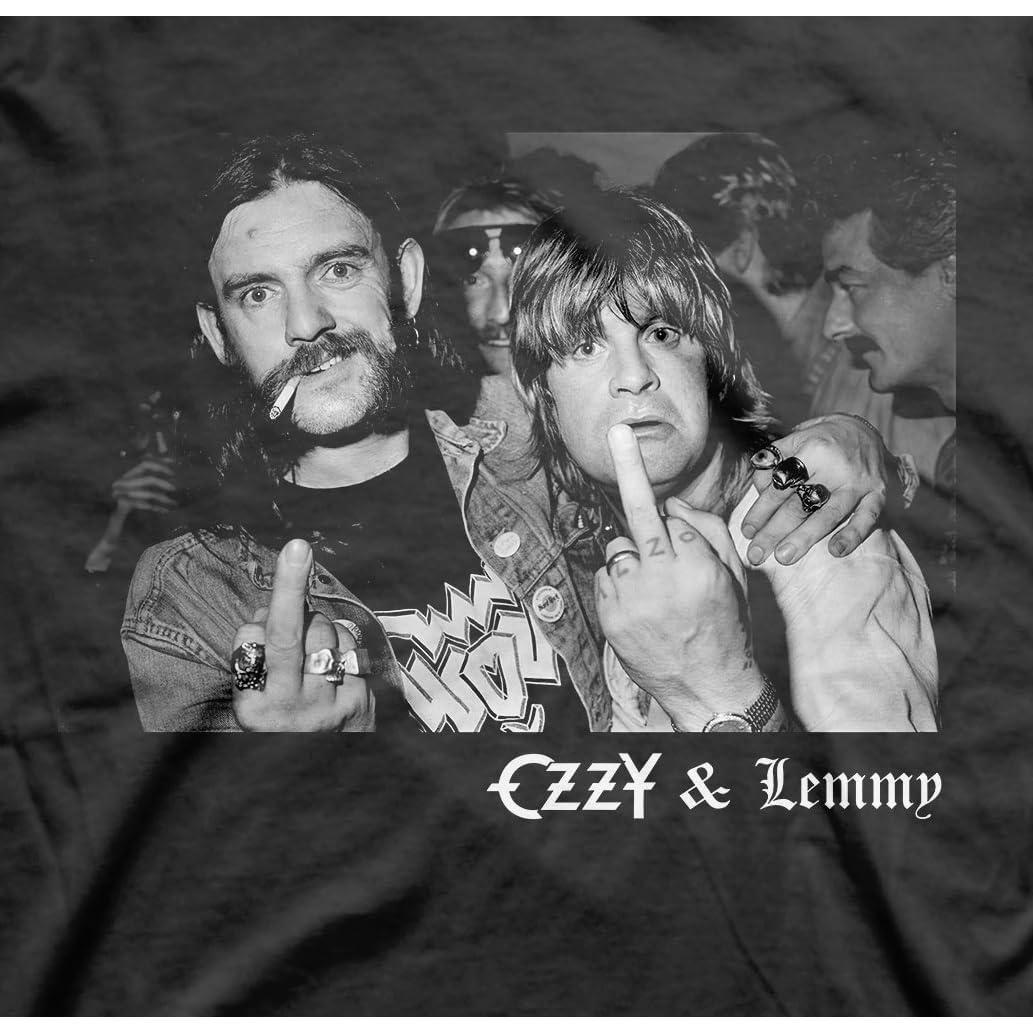 Camiseta Negra de Manga Corta Ozzy & Lemmy para Hombres