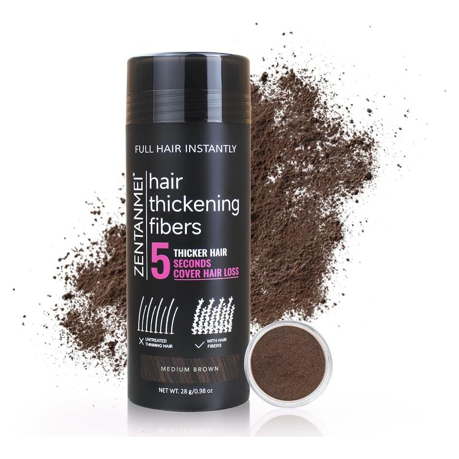 Fibras para Cabello ZENTANMEI Marrón Medio 28g Volumen