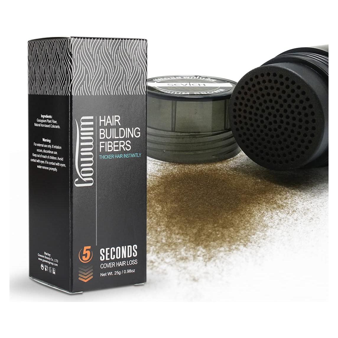 Fibras para Cabello Gowwim 25g - Cubre Puntos Calvos Marrón Medio