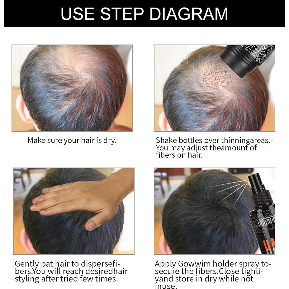 Fibras para Cabello Gowwim 25g - Cubre Puntos Calvos Marrón Medio