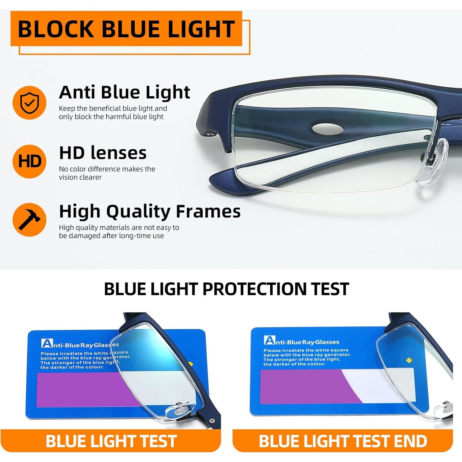 Gafas de lectura deportivas JOLLYNOVA con luz azul 1.5x