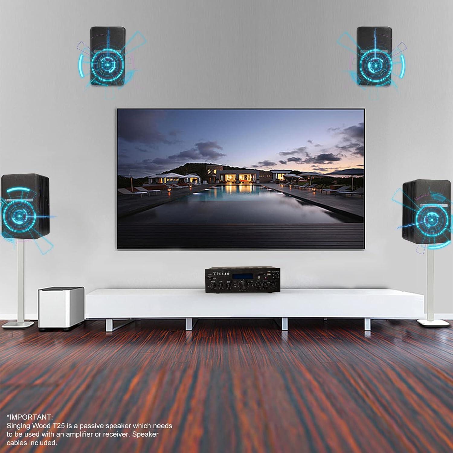 Altavoces Pasivos Singing Wood T25 de Estantería 60W Negro