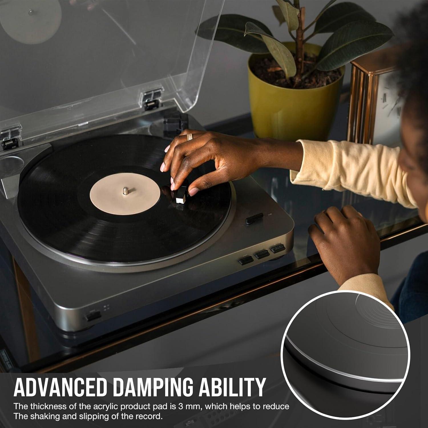 Alfombrilla de Acrílico Antideslizante Facmogu 3mm 30cm para Tocadiscos