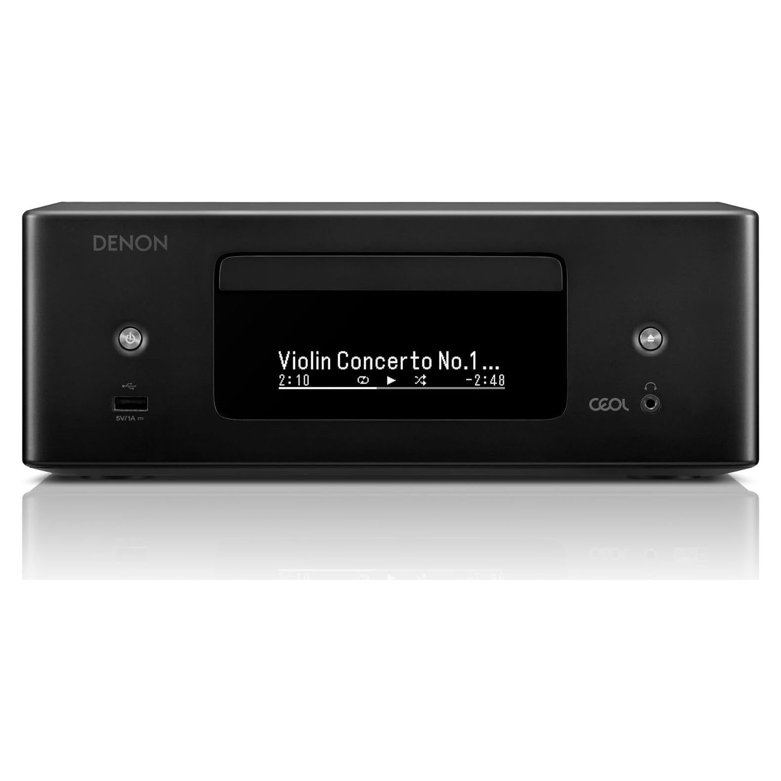 Reproductor de CD Bluetooth Denon RCD-N12 con Wi-Fi y Radio AM/FM