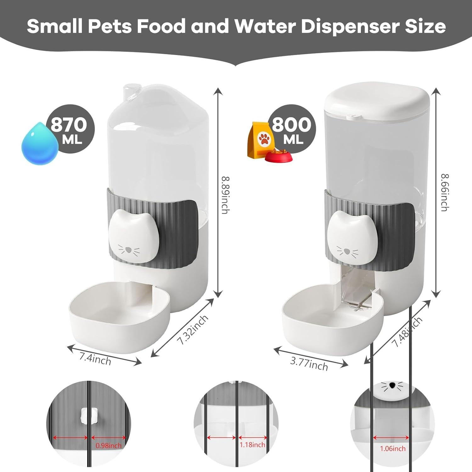 Dispensador Automático de Comida y Agua Yummy Sam 0.8L