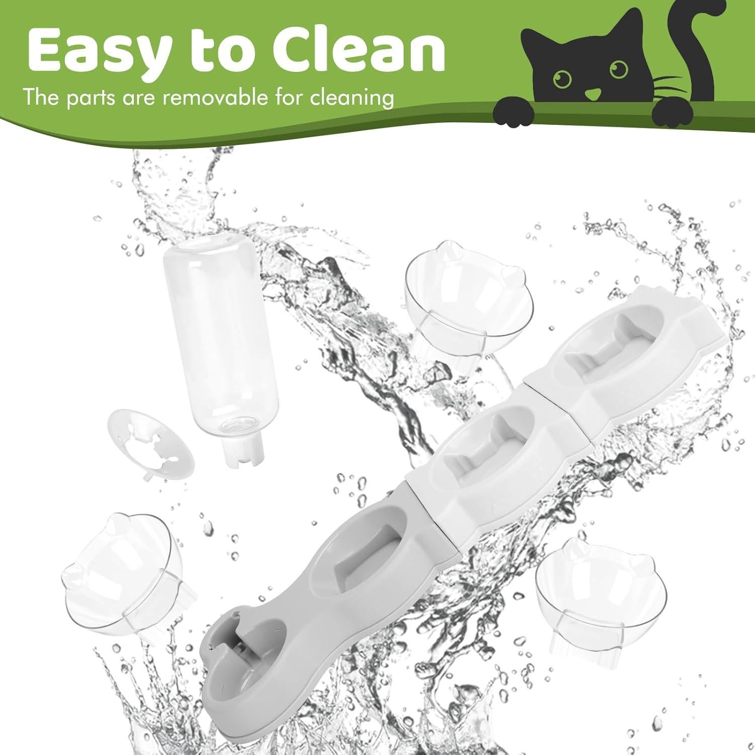 Plato para Gatos Yummy Sam 4 en 1 con Dispensador de Agua