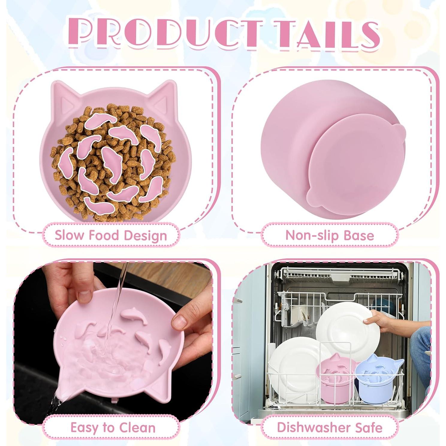 Comederos Lentos de Silicona Funnymoom para Gatos - 2 Piezas