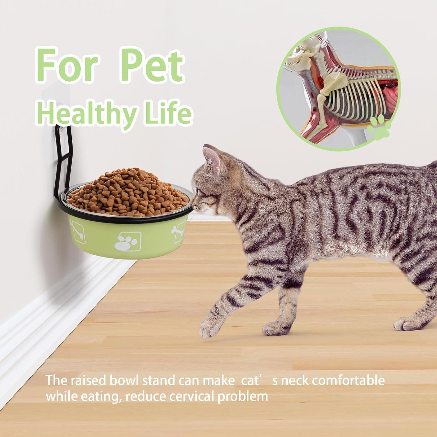 4 Cuencos Elevados para Gatos Trundisan Acero Inoxidable