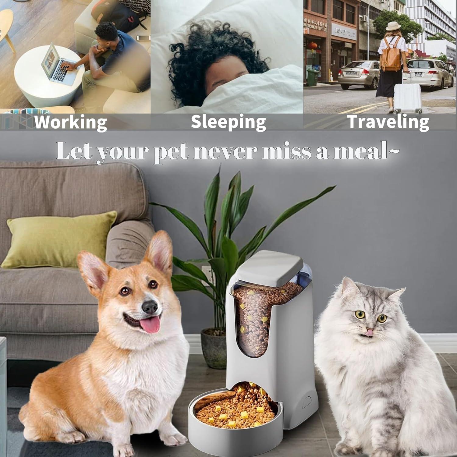 Comedero Gravitacional Hamiledyi 2.8L Acero Inoxidable Gris