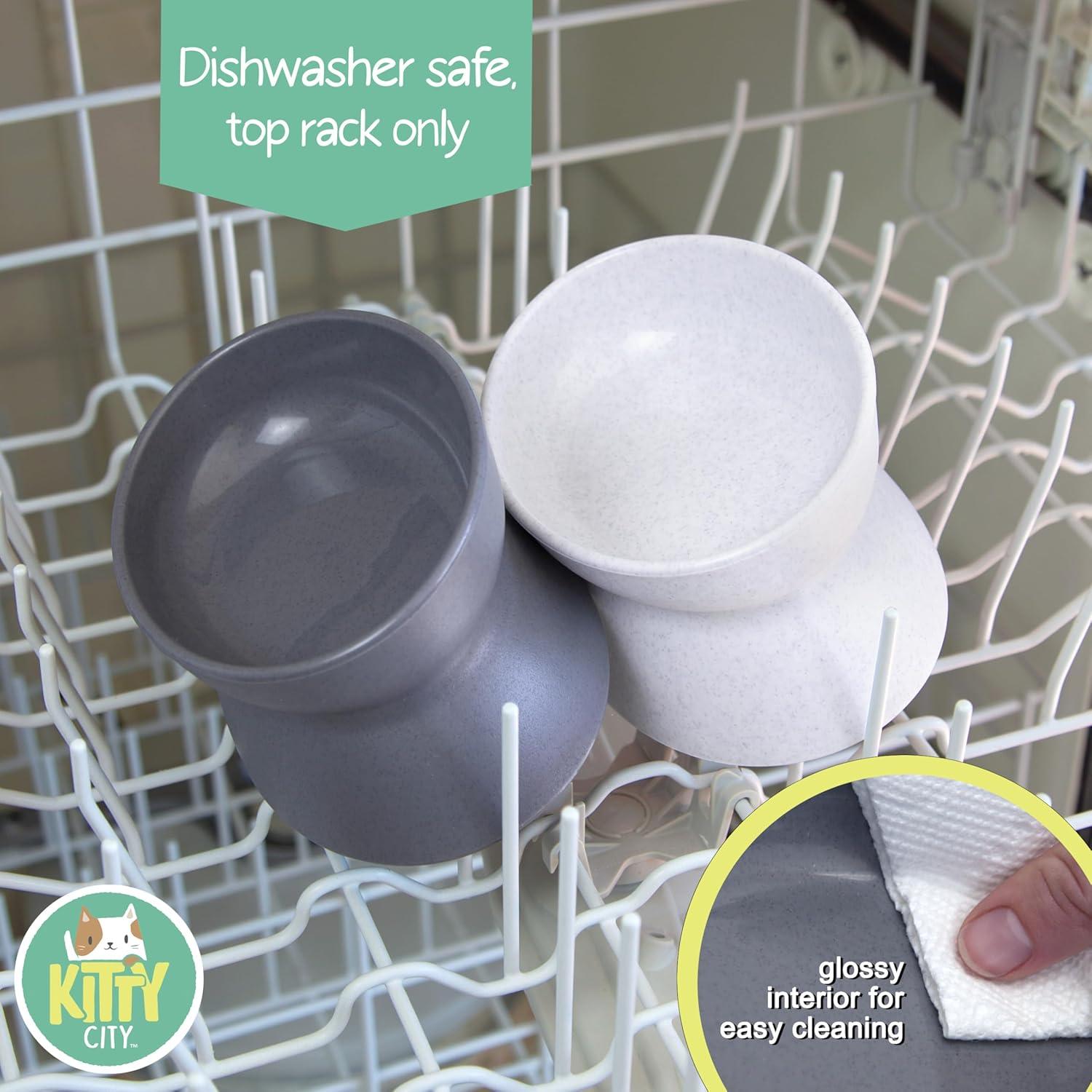 Tazones Elevados para Gato Kitty City 2pk - Diseño Moderno