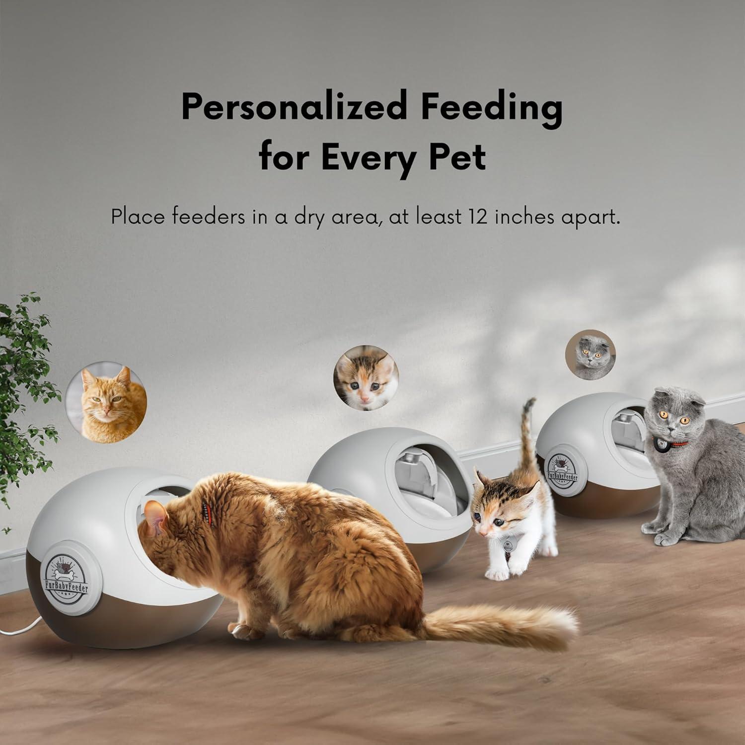 Comedero Automático RFID FurBabyFeeder Esfera 24.77x26.04cm