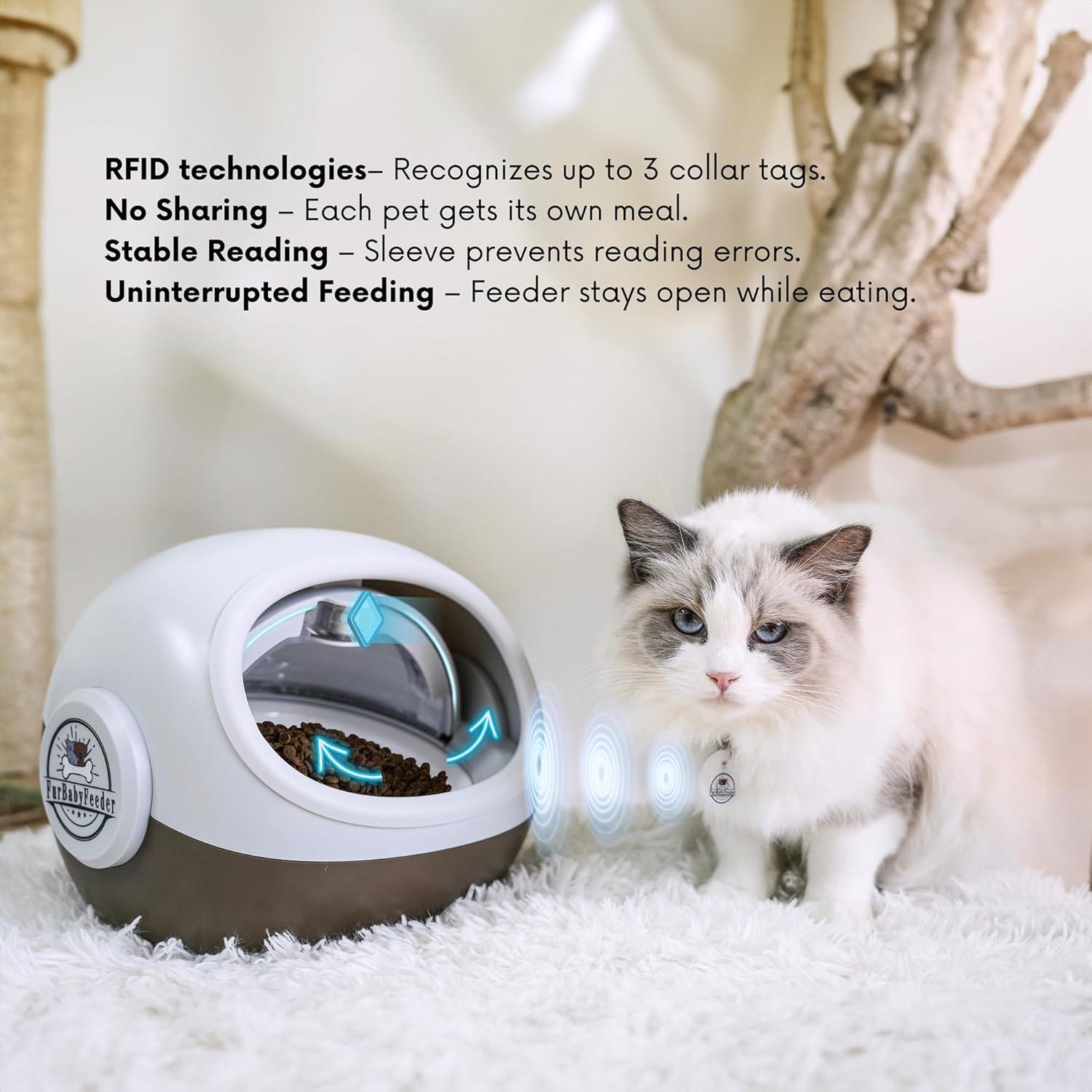 Comedero Automático RFID FurBabyFeeder Esfera 24.77x26.04cm