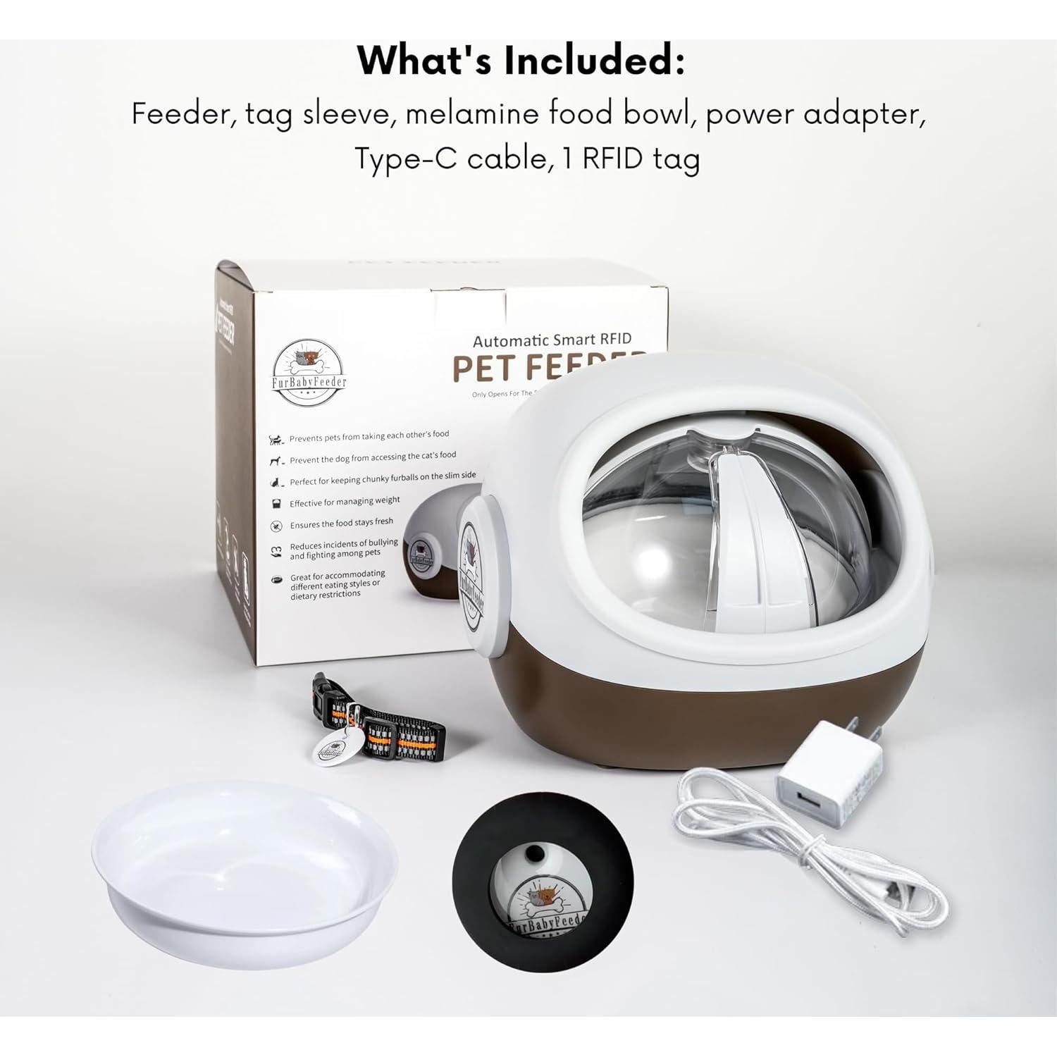 Comedero Automático RFID FurBabyFeeder Esfera 24.77x26.04cm