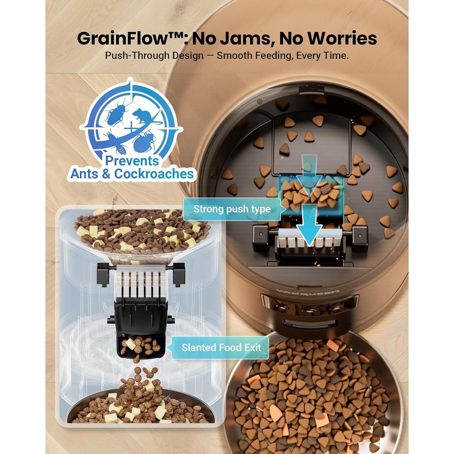 Comedero Automático Vacqueen 6L para Gatos y Perros Pequeños