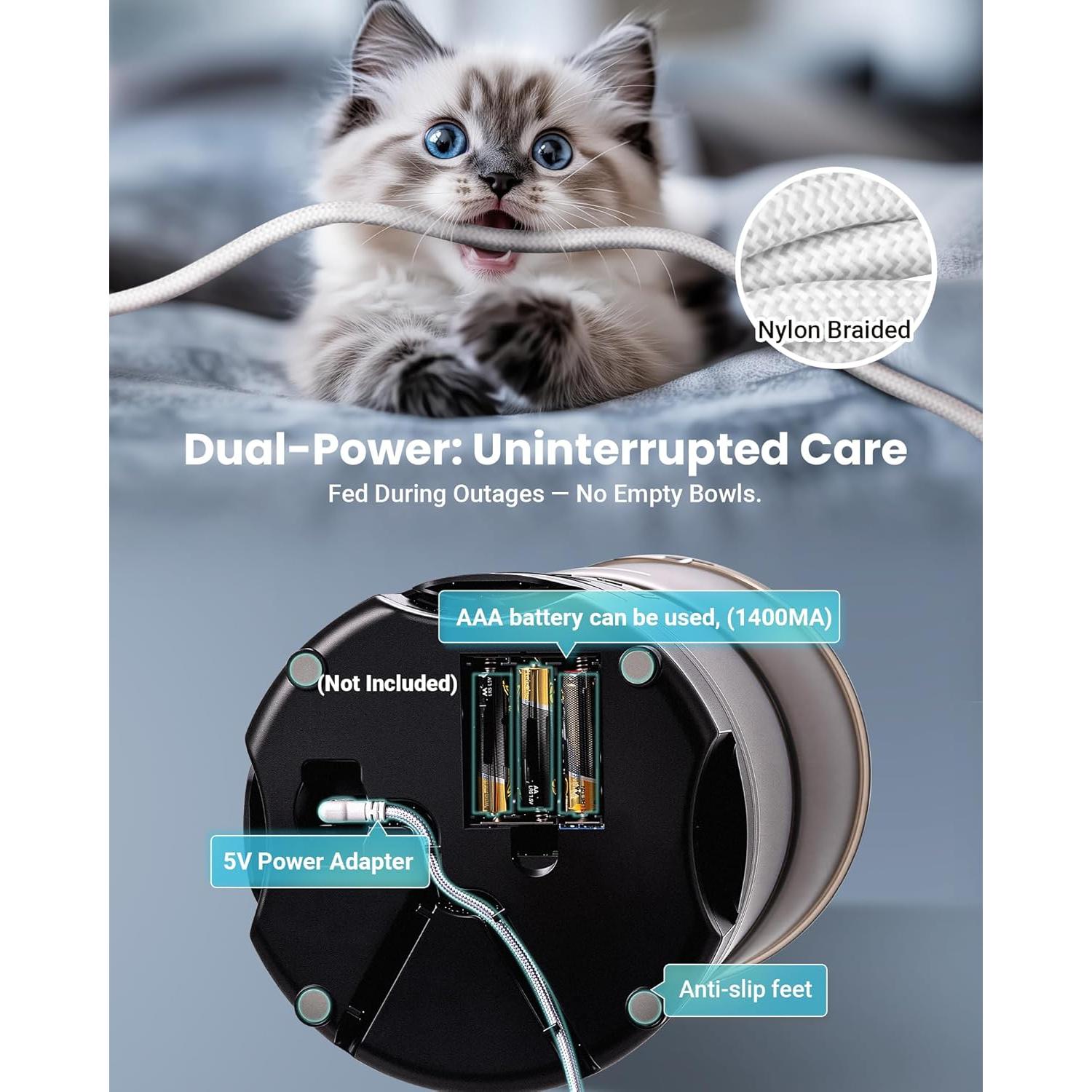 Comedero Automático Vacqueen 6L para Gatos y Perros Pequeños