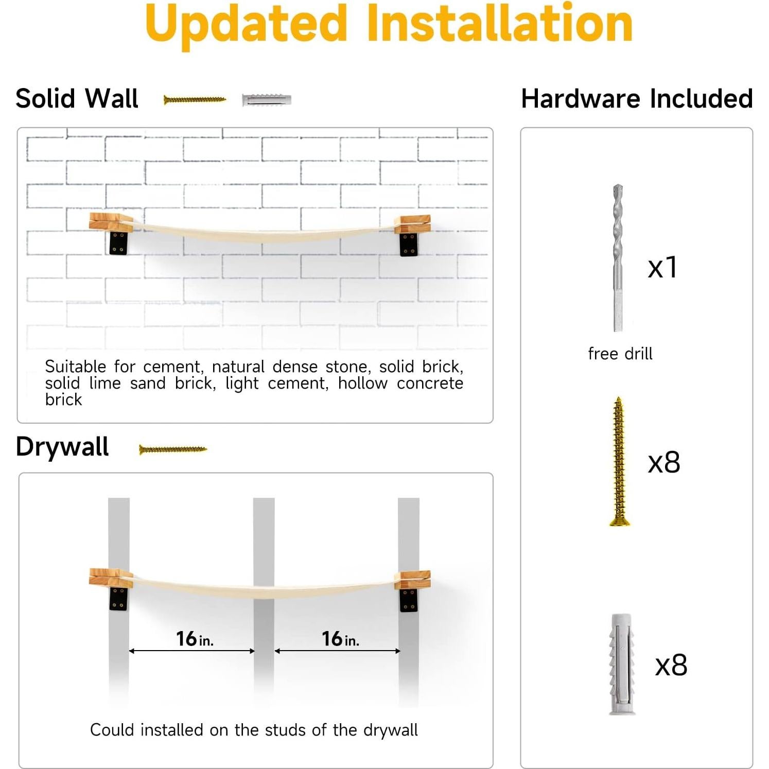 Estante de Pared para Gatos FUKUMARU 86x33 cm Madera de Caucho