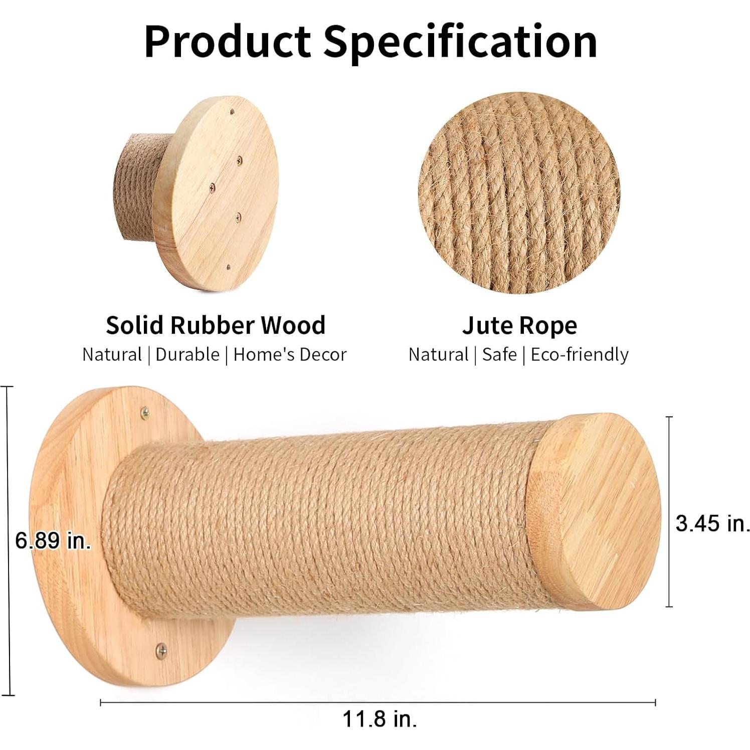 Estantes para Gatos FUKUMARU, Escalones de Madera 30x9.7cm, Paquete de 2