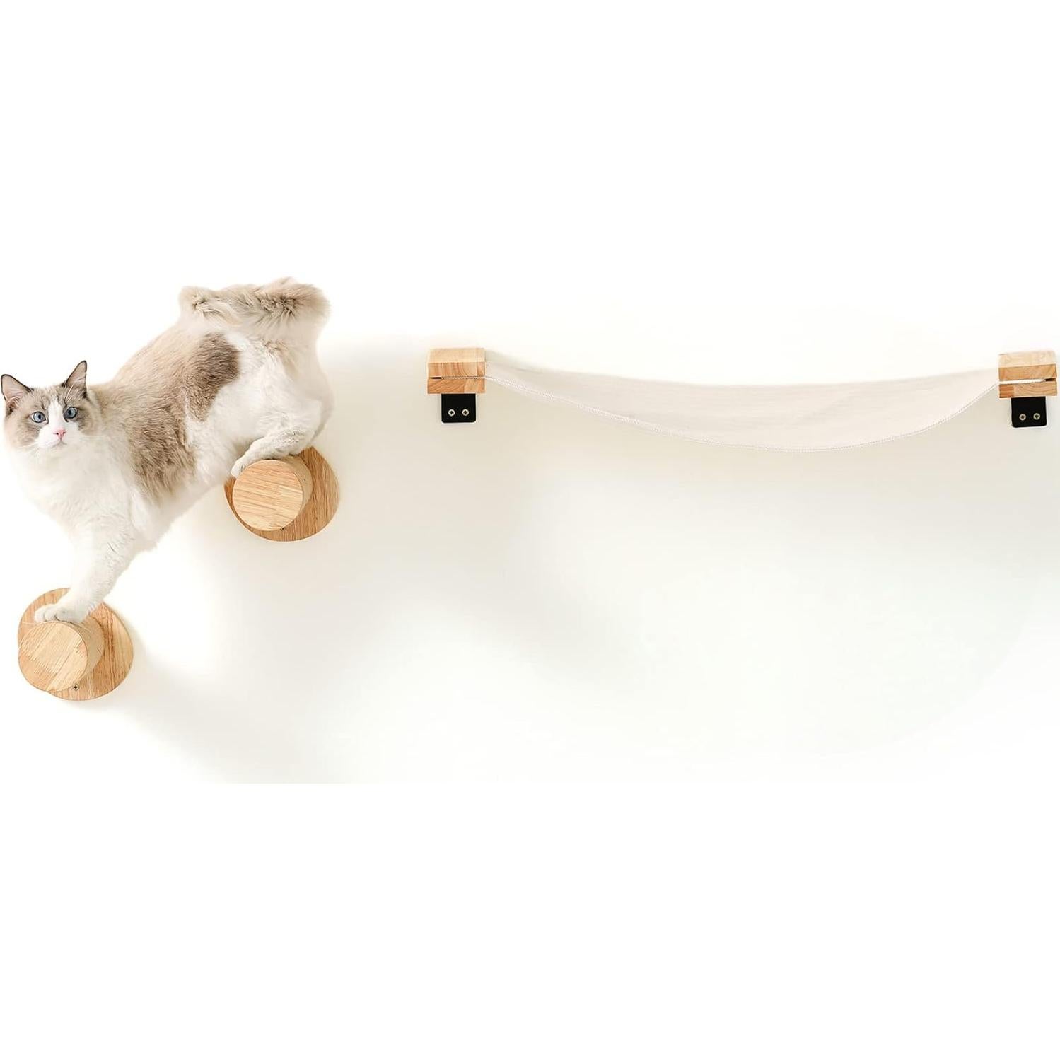 Juego de Estantes para Gatos FUKUMARU, Madera Sólida, 2 PCS